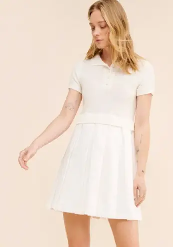 Flat White Anthropologie Twofer Tennis Dress Preppy Country Club Size XS