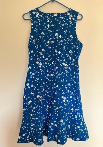 Draper James Women’s Graceland Ponte Sheath Blue White Floral Dress Size Medium