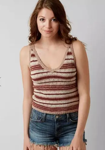 Free People Ditsy Stripe Knit Tank Top