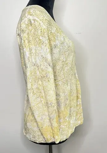 Vintage Reversible Peplum Cottagecore Style Floral Button Front Knit Sweater Size M