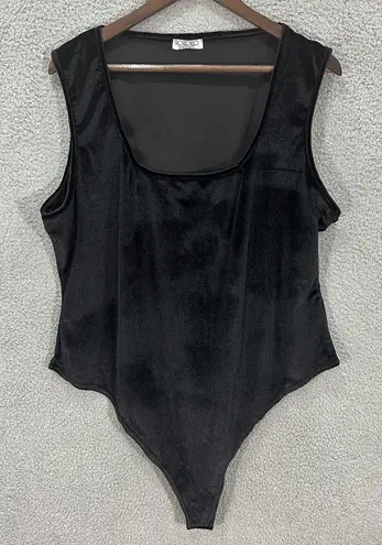 Rokoko Bodysuit Womens 24 Black Velvet Goth Witchy Festival Dark Glam Edgy Black