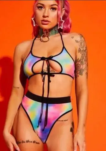 Tie Dye Strappy Rave Festival Set (Small/medium)