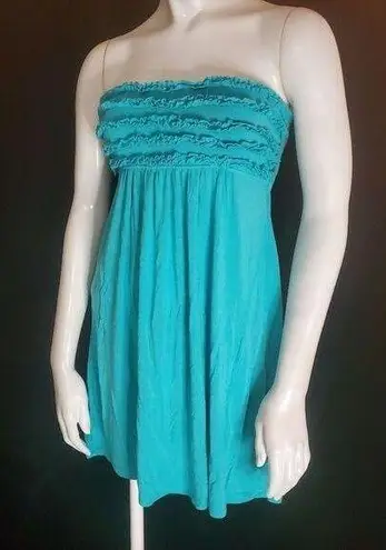 Victoria's Secret  Blue Strapless Ruffle Top Dress (M)