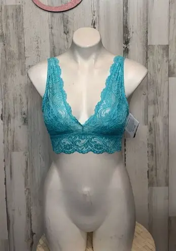 Smart & Sexy Lace Bralette Turquoise Blue Size Small