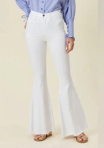 Sneak Peek White Flare & Wide Leg Jeans High