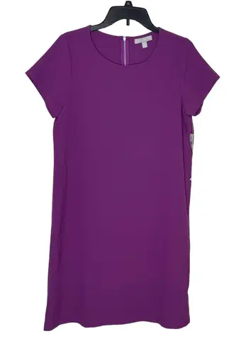 Chelsea28 Women's Shift Dress Stretch Crepe Short Sleeve Purple Medium NWT