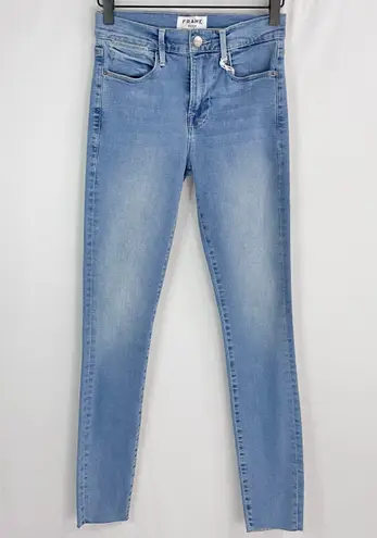 Frame New Le High Skinny Jeans High Rise Raw Edge Stretch Denim Europa