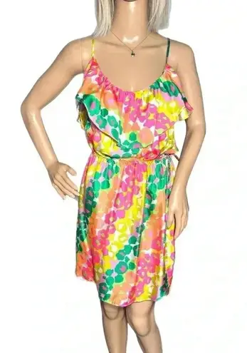 Britt Ryan Silk Floral Multi Halter Cocktail Dress Sleeveless Sz Small MSRP $300