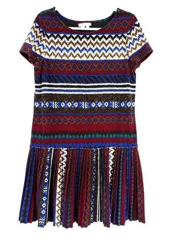 London Times Drop Waist Dress 14 Indie Folk Dark Academia 90s Pleated Heritage - Image 1