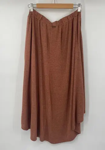 prAna  Tidal Wave Skirt Aysmmetric High Low Hemp Blend Burnt Orange Womens Medium