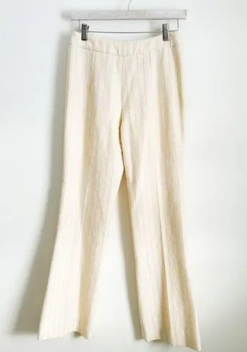 Edward Achour Paris Ivory Metallic Gold Stripe Tweed Double Breasted Suit Set