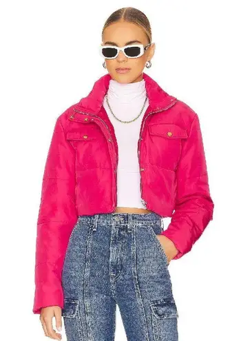 Revolve NEW PINK CROPPED PUFFER XXS