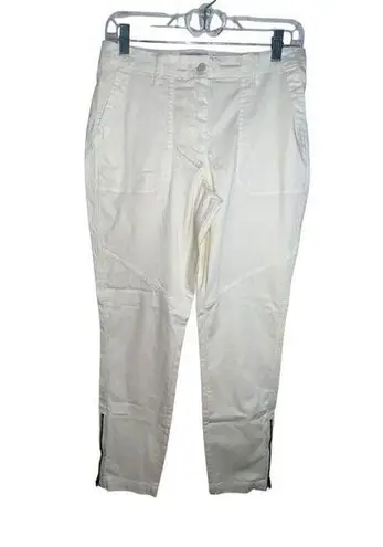 PLY THE WATERS GUIDEBOAT CO. WOMEN LIGHT YELLOW PANTS ANKLE ZIPPER MOTO SIZE 26