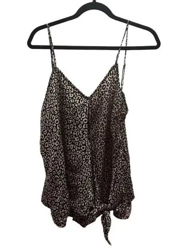 Charming Charlie  Sandy & Sid Tank Size Large Leopard Cheetah Animal Print Top