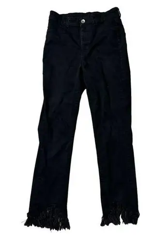 Calzedonia Black Jean Jeggings Skinny Fringe Ankle Jeans Medium