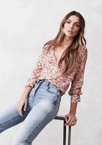 Cami NYC The Hope Floral Silk Bodysuit in Geranium