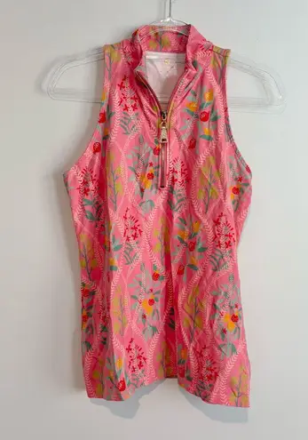 Spartina 449 Keira Zip Tank Queenie Topiary Pink size medium