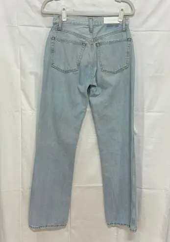 RE/DONE  Originals High Rise Loose Fit Distressed Straight Jeans Blue Women's 26