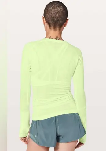 Lululemon NWT  Long Sleeve Swiftly Tech Crew Neck Top Fluro Citrus Size 4 Flawed