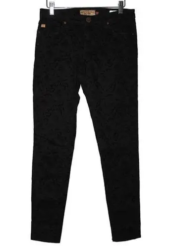 Dear John Women's  Joyrich Comfort Skinny Black Denim Floral Skinny Jeans Size 28