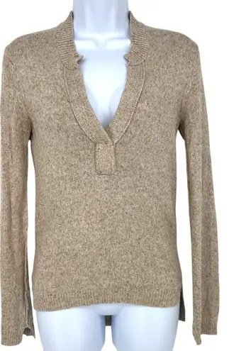 Brochu Walker The Dormer Henley Sweater Linen Blend Tan Beige Size XS