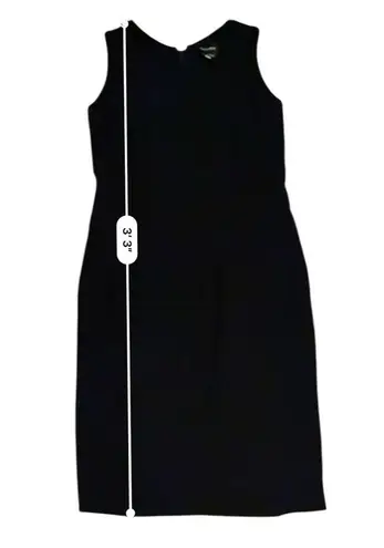 Giorgio Armani Dress Wool Blend Black Sleeveless Sheath Knee Length Sz 40 (4 US)