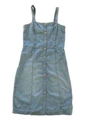 Gap  Vintage Womens Button Down Denim Dress Sz S Tall