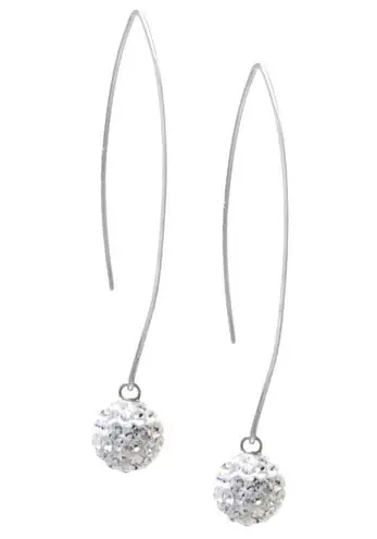 Giani Bernini NEW Crystal Ball Cluster Threader EARRINGS Sterling Silver Dangle