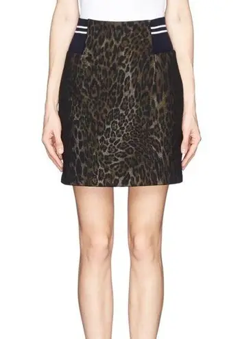 Sandro Paris Elastic Side Leopard Print Skirt
