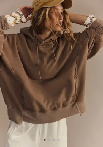 Free People Sprint to the Finish Hoodie SMALL - Hickory - Image 2