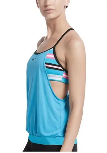 Nike  Women’s Athletic 2-in1 Tankini Swimsuit Workout Layered Athletic Top