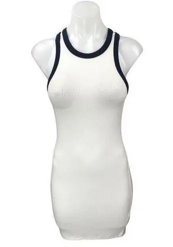 Splits59 White Rib Knit Sleeveless Racerback Stretch Mini Bodycon Tank Dress S