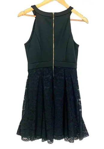Jessica Howard Dress Size 6 Black Lace Fit & Flare Sleeveless Cocktail Mini