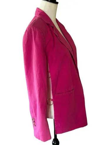 Eudon Choi Collective Oversized Pink Linen Open Blazer w/ Side Cutouts | EUC | 0