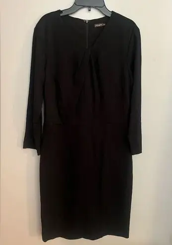 J. McLaughlin  Black Dress 3/4 Sleeve Knee Length  Size M