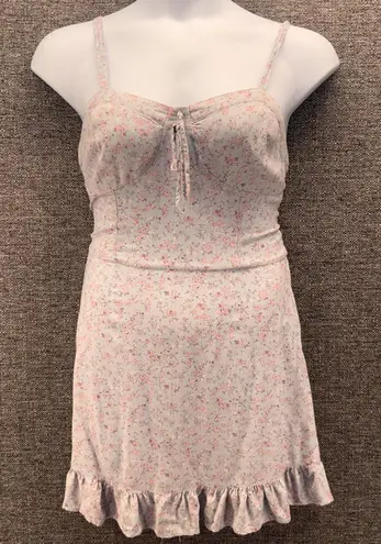 90s Mini Babydoll Dress XL Y2k Cottagecore Whimsical Fairy Romantic Floral Blue