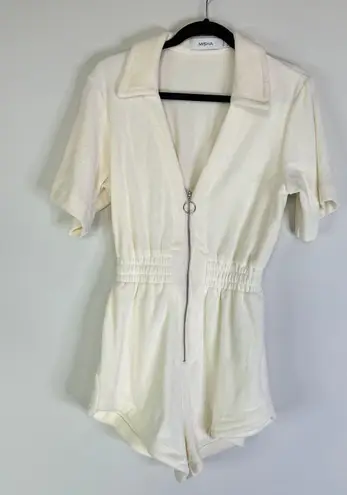 MISHA Esmeralda Terrycloth Playsuit Romper in Vanilla Size 4