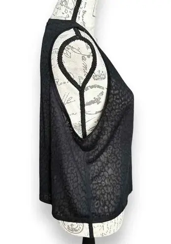 Zobha New Women's Black Burnout Animal Print Crop Tank Top XL Style #ZLT3713T