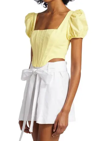 STAUD Eliza Puff Sleeve Corset Top