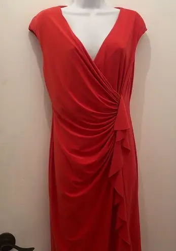 Kasper orange career dress wrap style size 10