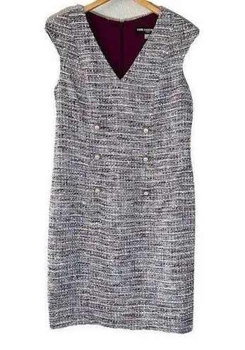 Karl Lagerfeld Paris Womens Tweed Double Breasted Dress Size 10 NWT Quiet Luxury