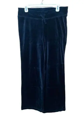 SDI Black Velvet Velour Wide Leg Track Suit Pants Size Large