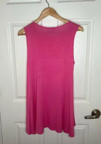 Bobeau Bright Pink Long Layered Sleeveless Tank Top Blouse Shirt Size Small