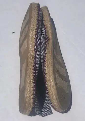 Handmade Spanish Espadrilles Gingham Brown/White Brown Size 12