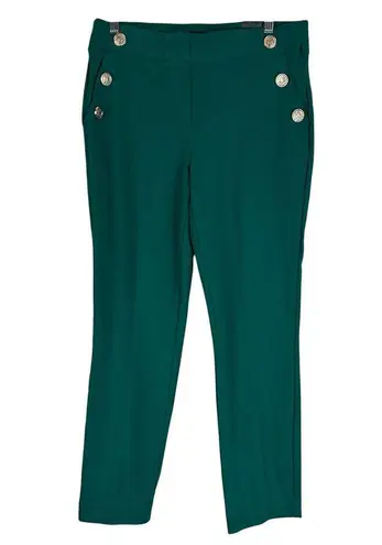 Jules & Leopold NWT Pants Women M Green High Rise Button Detail Preppy Old Money