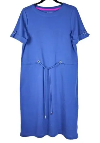 Appleseeds Casual Dress Short Sleeve With Pockets Size S Blue
