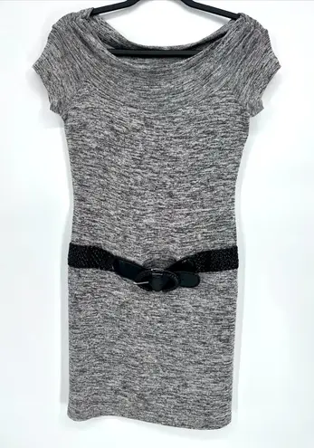 Taboo Mini Dress Off The Shoulder With Belt Grey Black Y2K Women’s Size Large