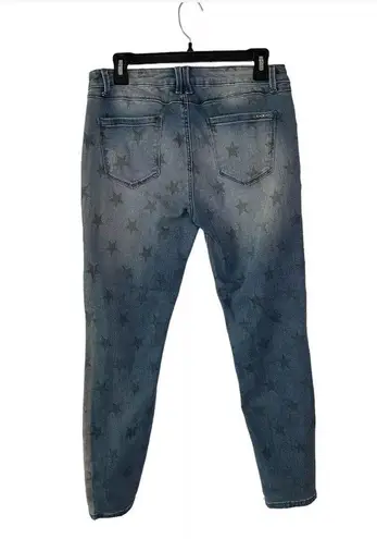 Bebe  Straight Skinny Ankle Star Embellished Stars Light Wash Jeans Size 10 - EUC