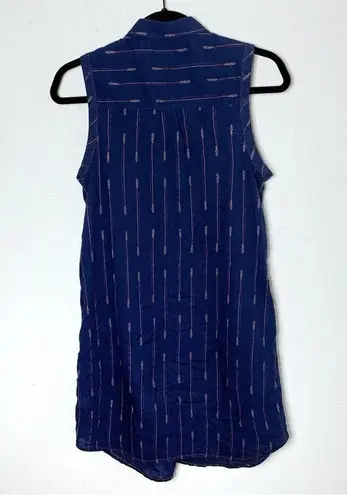 Toad & Co Sleeveless DRESS Shirt ORGANIC COTTON Indigo Ridge