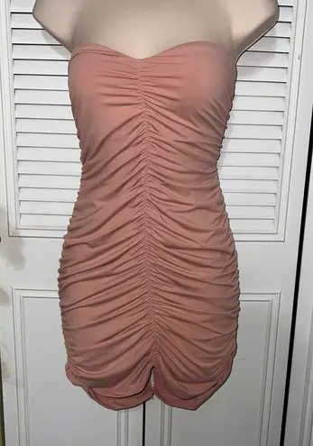 Fiesta Pink Strapless Bodycon Dress for Cocktail Nights Size L